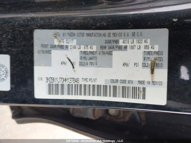 3MZBN1U70HM137646 Mazda Mazda3 Gx
