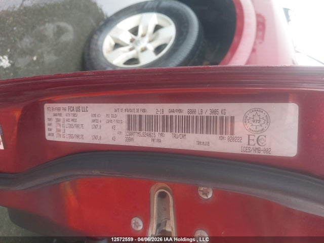 12572559 :رقم المزاد ، 1C6RR7TM5JS240615 vin ، 2018 Ram 1500 Slt مزاد بيع
