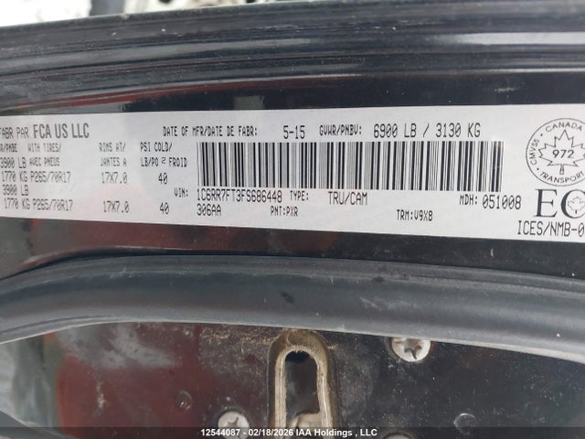 Продажа на аукционе авто 2015 Ram 1500 St, vin: 1C6RR7FT3FS686448, номер лота: 12544087
