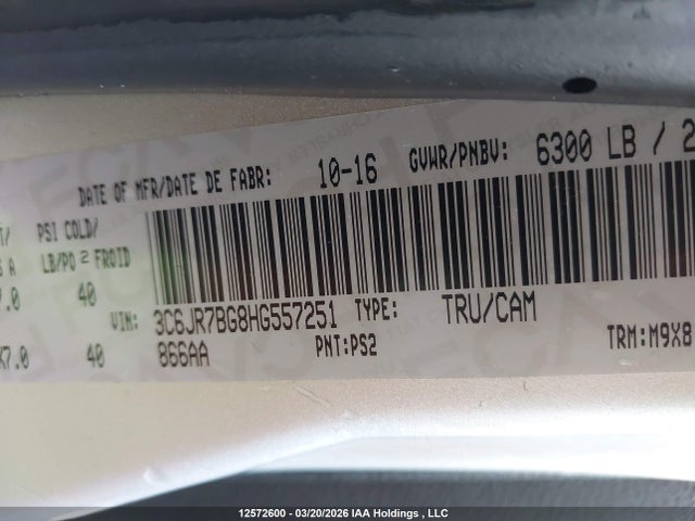 3C6JR7BG8HG557251 RAM 1500 Slt