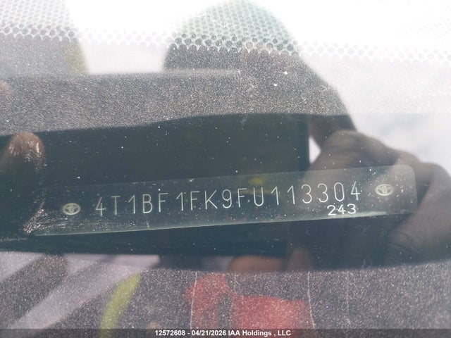 2015 Toyota Camry Le მანქანა იყიდება აუქციონზე, vin: 4T1BF1FK9FU113304, აუქციონის ნომერი: 12572608