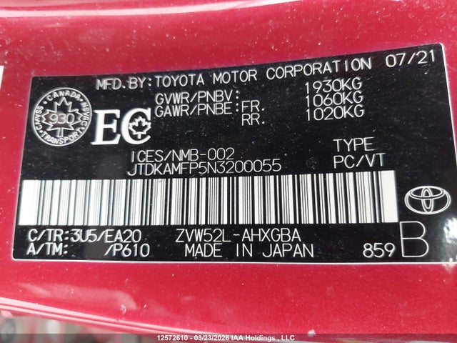 JTDKAMFP5N3200055 Toyota Prius Prime Upgrade