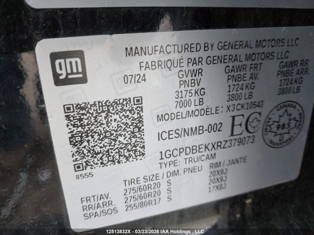 1GCPDBEKXRZ379073 Chevrolet Silverado 1500 Custom