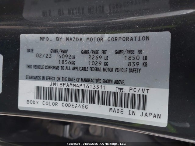 JM1BPAMM4P1613511 Mazda Mazda3 Gt
