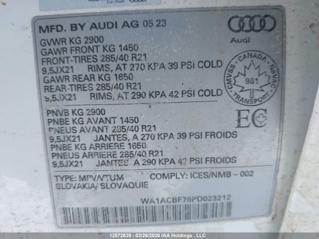 WA1ACBF76PD023212 Audi Q7 PREMIUM