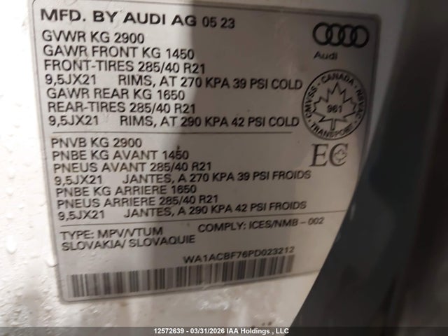 WA1ACBF76PD023212 Audi Q7 PREMIUM