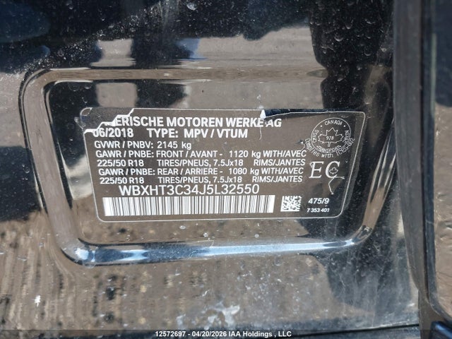 Продаж на аукціоні авто 2018 Bmw X1 Xdrive28i, vin: WBXHT3C34J5L32550, номер лоту: 12572697