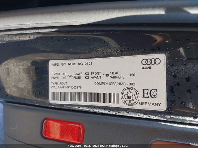 Aukcja sprzedaży 2023 Audi A4 Komfort 45, vin: WAUAAAF44PN003379, numer aukcji: 12572698