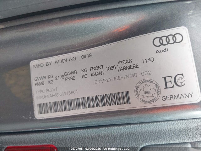 WAUENAF48KA075661 Audi A4