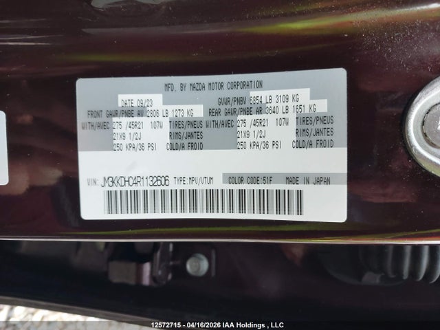 JM3KKDHC4R1132606 Mazda Cx-90 Premium