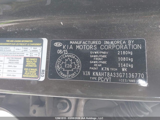 KNAHT8A33G7136770 KIA Rondo Lx/lx Value