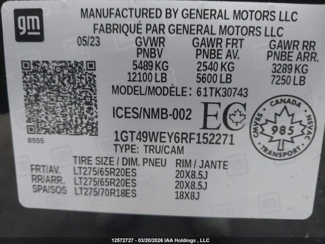 1GT49WEY6RF152271 GMC Sierra 3500hd Denali
