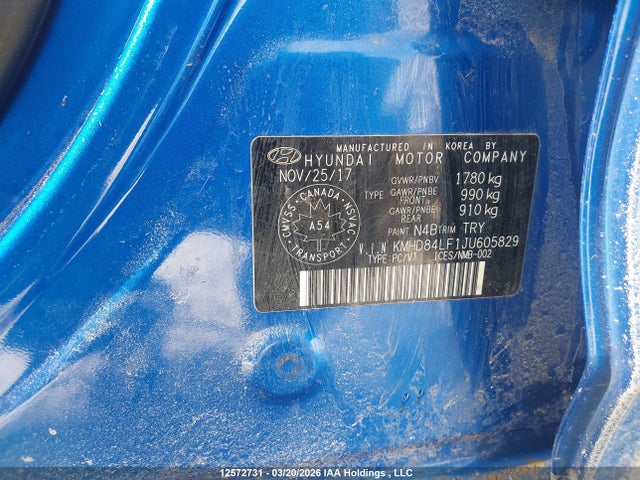 KMHD84LF1JU605829 Hyundai ELANTRA GL