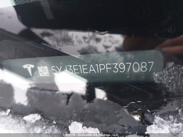 2023 Tesla Model 3 მანქანა იყიდება აუქციონზე, vin: 5YJ3E1EA1PF397087, აუქციონის ნომერი: 12572779