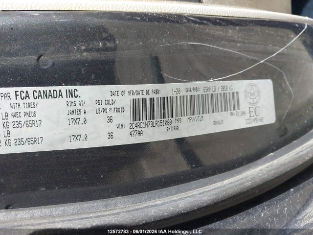 2020 Chrysler Pacifica Hybrid Limited მანქანა იყიდება აუქციონზე, vin: 2C4RC1N73LR151080, აუქციონის ნომერი: 12572783