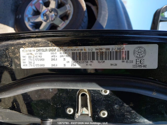 12572793 :رقم المزاد ، 1C6RD7MT0CS287588 vin ، 2012 Ram 1500 Sport مزاد بيع