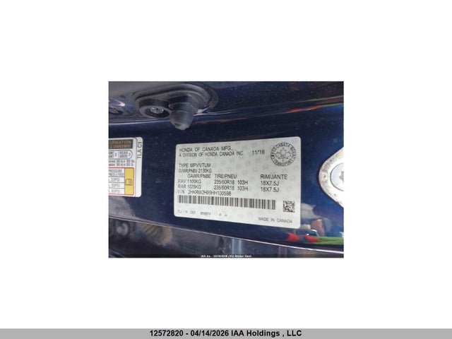 2HKRW2H99HH100598 Honda Cr-v Touring