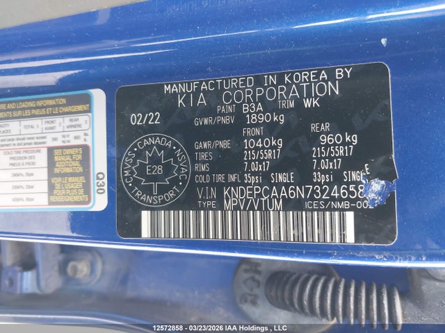 KNDEPCAA6N7324658 KIA Seltos Lx