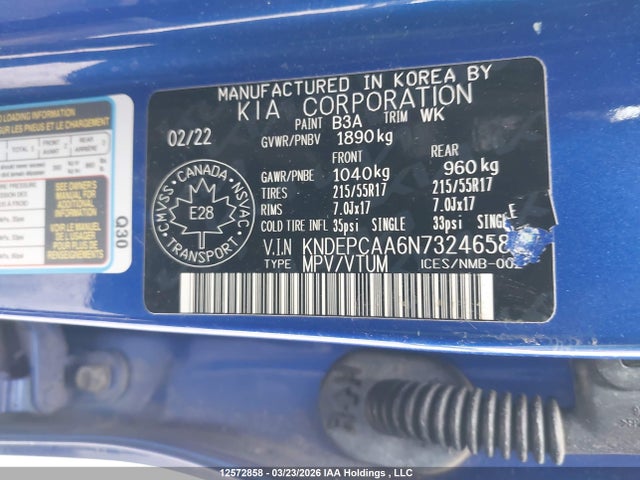 KNDEPCAA6N7324658 KIA Seltos Lx