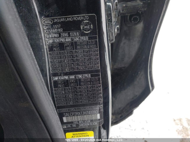 SALCP2RX7JH740080 Land Rover Discovery Sport Se