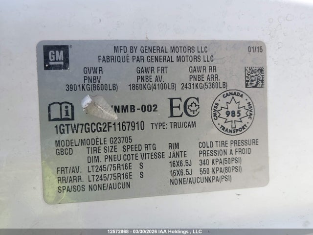 1GTW7GCG2F1167910 GMC Savana G2500