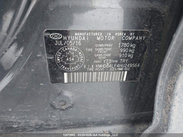 KMHD84LF4HU249564 Hyundai Elantra Se/value/limited