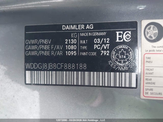 Aukcja sprzedaży 2012 Mercedes-benz C 350 4matic, vin: WDDGJ8JB8CF888188, numer aukcji: 12572890
