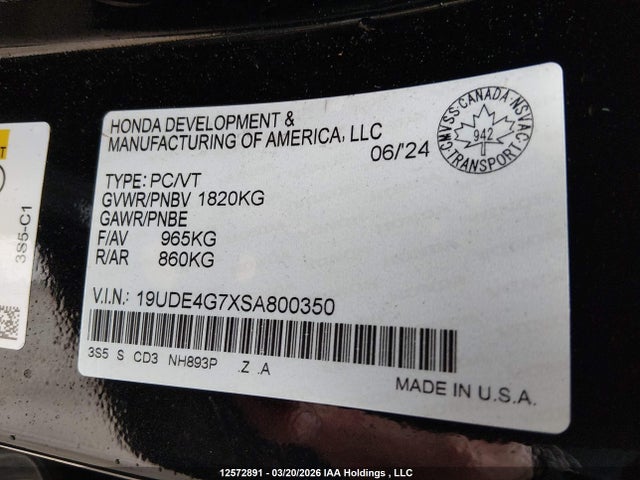 19UDE4G7XSA800350 Acura Integra A-spec Tech
