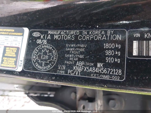 Продаж на аукціоні авто 2017 Kia Forte 2.0l Ex/2.0l Ex Luxury, vin: KNAFX5A84H5672128, номер лоту: 12572902