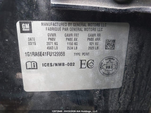 1G1RA6E41FU129958 Chevrolet Volt