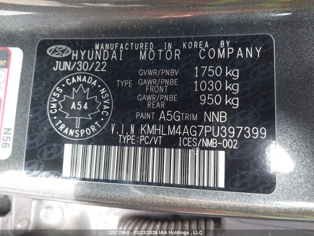Продаж на аукціоні авто 2023 Hyundai Elantra Preferred Ivt With Tech Package, vin: KMHLM4AG7PU397399, номер лоту: 12572960