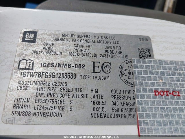 1GTW7BFG9G1208680 GMC Savana G2500