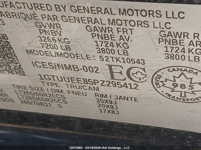 1GTUUEE85PZ295412 GMC Sierra K1500 At4