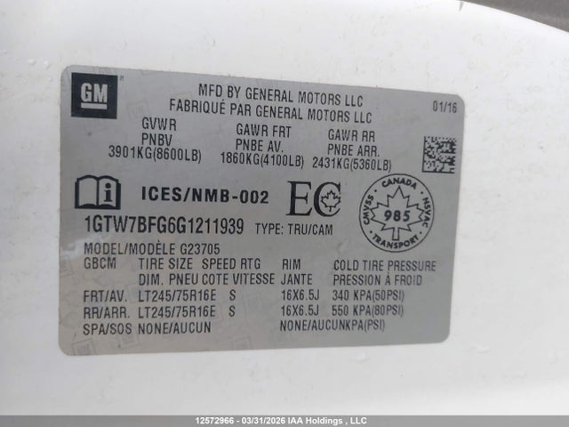 1GTW7BFG6G1211939 GMC Savana G2500