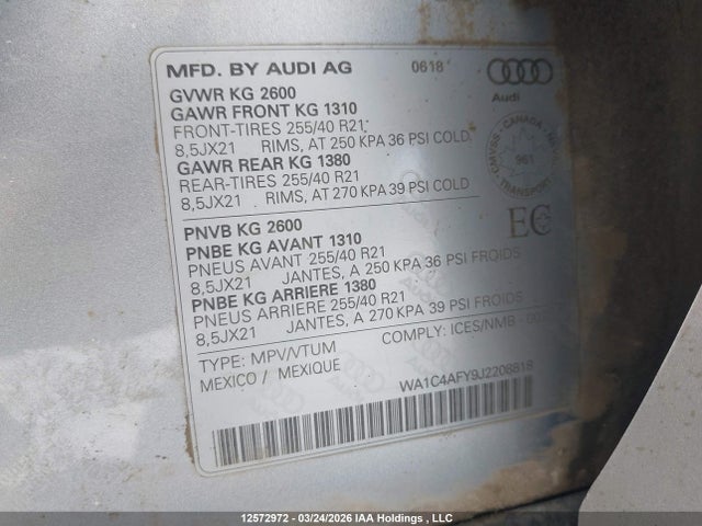 WA1C4AFY9J2208818 Audi Sq5 3.0t Technik