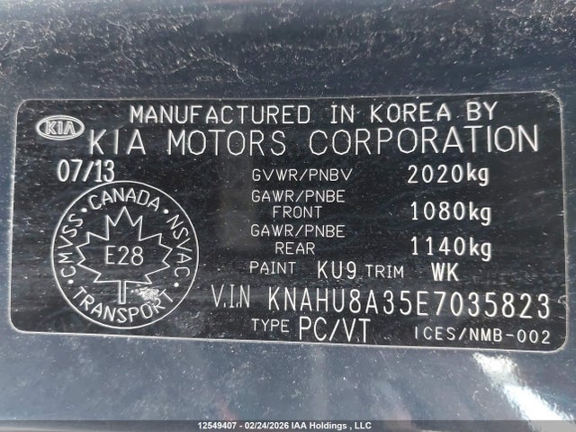 Продаж на аукціоні авто 2014 Kia Rondo Ex/ex Luxury/se, vin: KNAHU8A35E7035823, номер лоту: 12549407