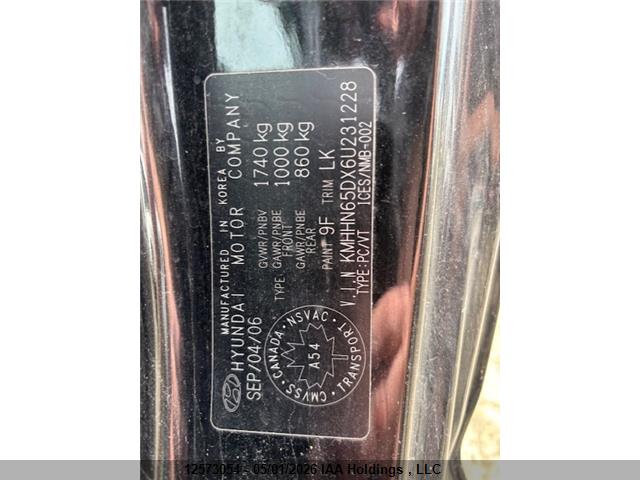 Aukcja sprzedaży 2006 Hyundai Tiburon Se, vin: KMHHN65DX6U231228, numer aukcji: 12573054