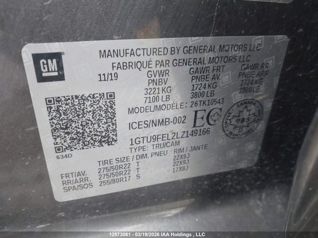 1GTU9FEL2LZ149166 GMC Sierra K1500 Denali
