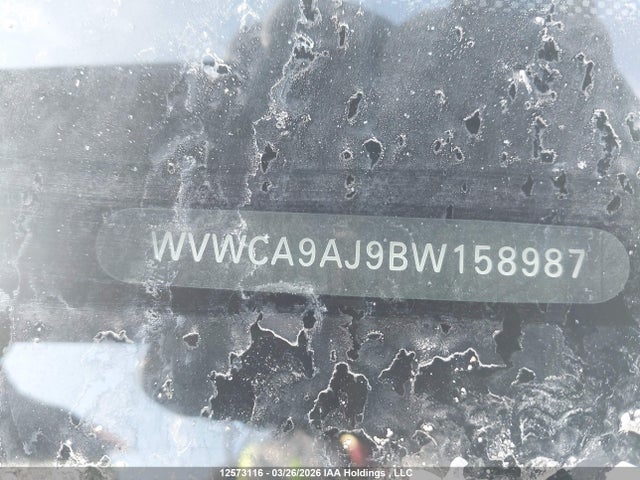 12573116 :رقم المزاد ، WVWCA9AJ9BW158987 vin ، 2011 Volkswagen Golf مزاد بيع