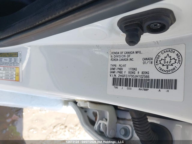 2HGFC1F95JH102566 Honda Civic Touring