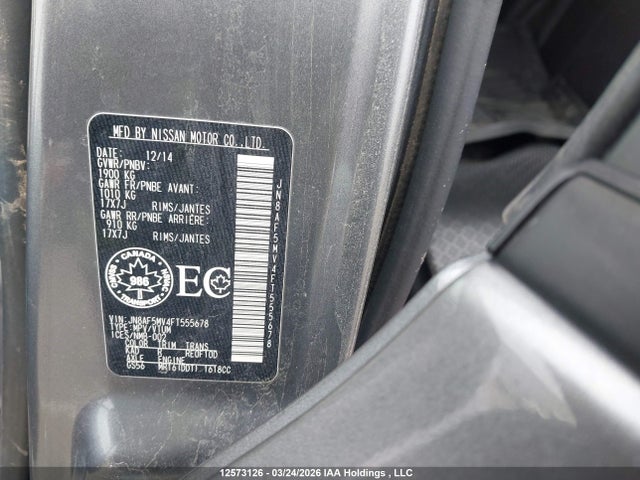 Aukcja sprzedaży 2015 Nissan Juke, vin: JN8AF5MV4FT555678, numer aukcji: 12573126