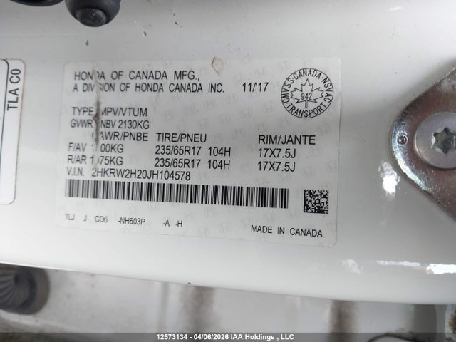 Honda CR-V 2018 2HKRW2H20JH104578 Image 17