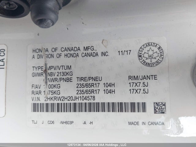 Honda CR-V 2018 2HKRW2H20JH104578 Image 9