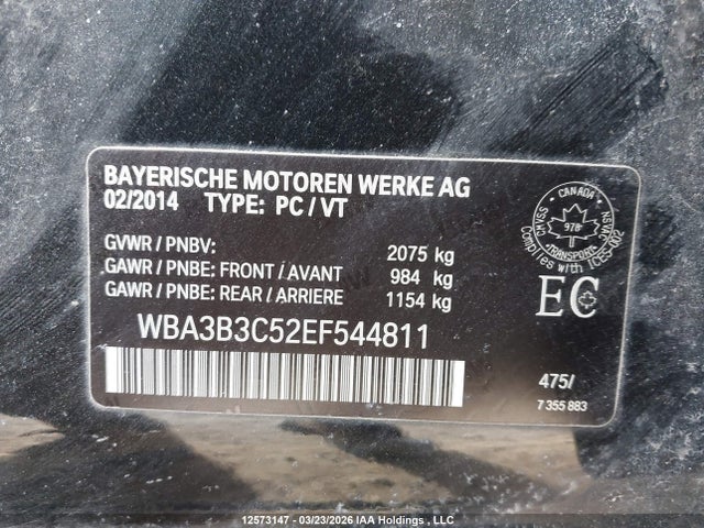 12573147 :رقم المزاد ، WBA3B3C52EF544811 vin ، 2014 Bmw 328i Xdrive مزاد بيع