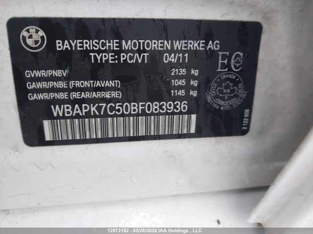 Aukcja sprzedaży 2011 Bmw 328i Xdrive, vin: WBAPK7C50BF083936, numer aukcji: 12573152