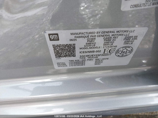 1GC4KUEY2SF341577 Chevrolet SILVERADO 3500HD