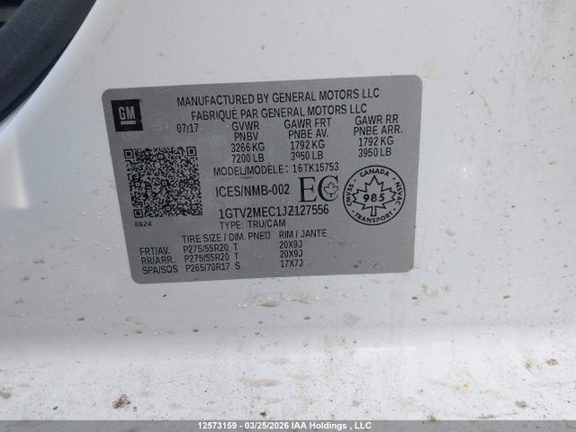 1GTV2MEC1JZ127556 GMC Sierra 1500 Sle