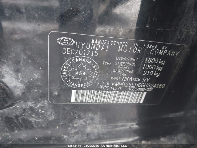 KMHD25LH6GU324160 Hyundai Elantra Gt Gl