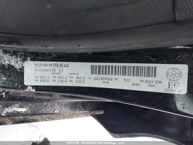 2015 Chrysler 200 Lx მანქანა იყიდება აუქციონზე, vin: 1C3CCCFBXFN749242, აუქციონის ნომერი: 12573196