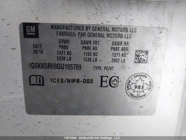 1G6KK5R68GU165789 Cadillac Ct6 3.0l Twin Turbo Platinum